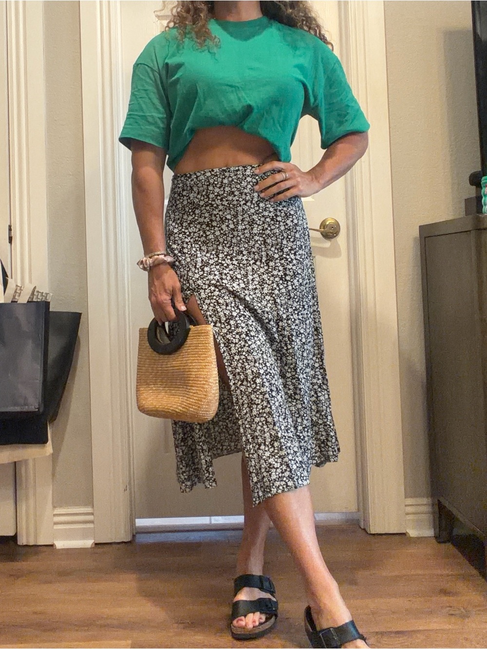 Floral midi skirt